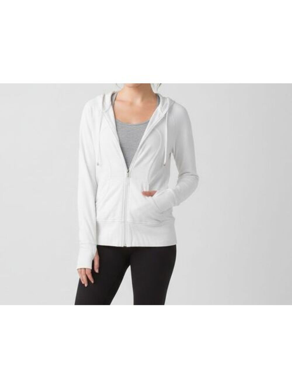 Lululemon White Scuba Full Zip Hoodie Jacket Size 8 Approx